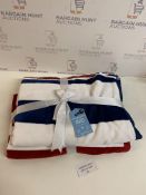 Pure Cotton Reversible Stripe 2 Pack Sand Resist Beach Towels