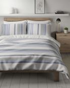 Pure Cotton Striped Seersucker Bedding Set, King Size RRP £59