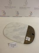 Wooden and Marble Oval Serving Platter