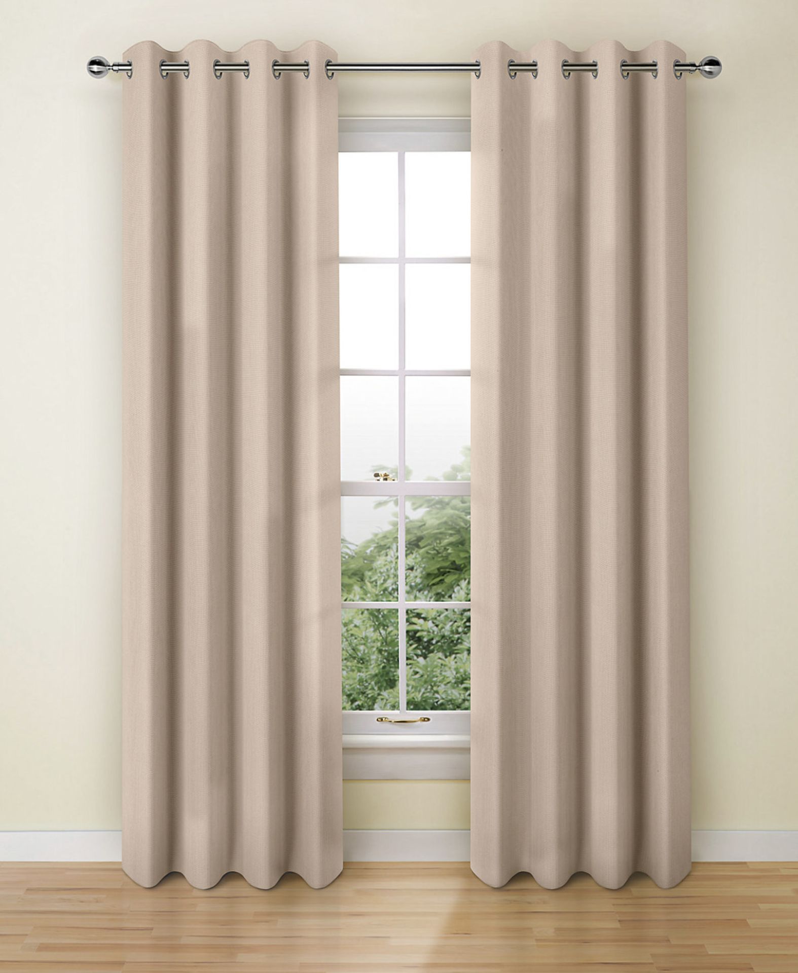 Lined Banbury Weave Eyelet Curtains RRP £75