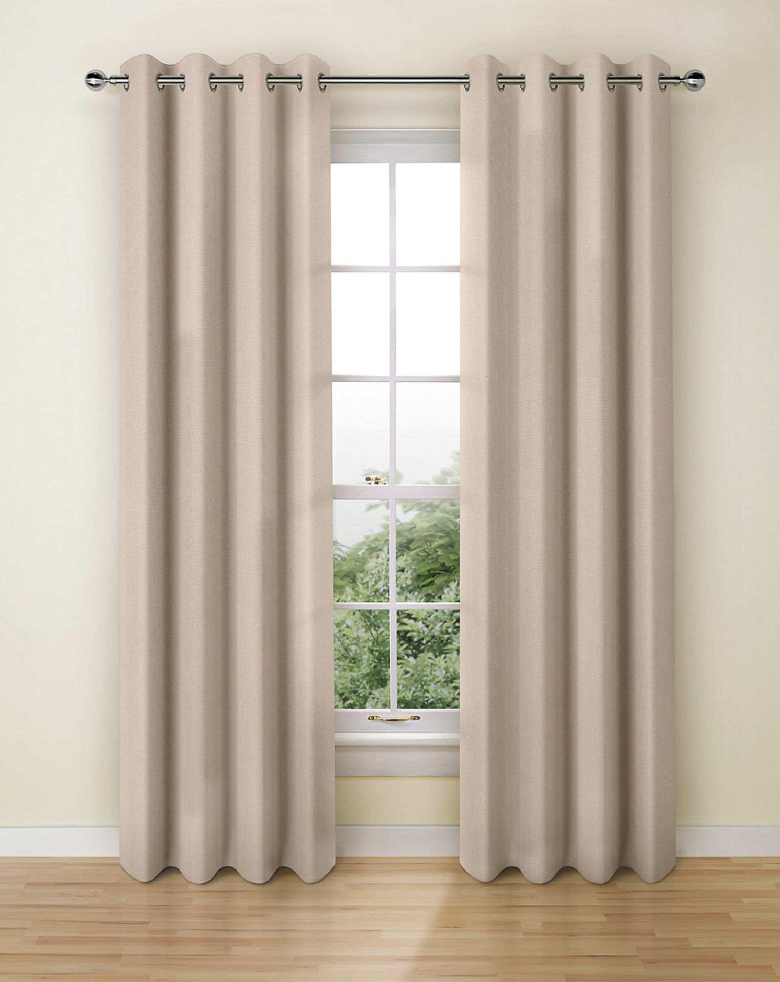 Lined Banbury Weave Eyelet Curtains RRP £55