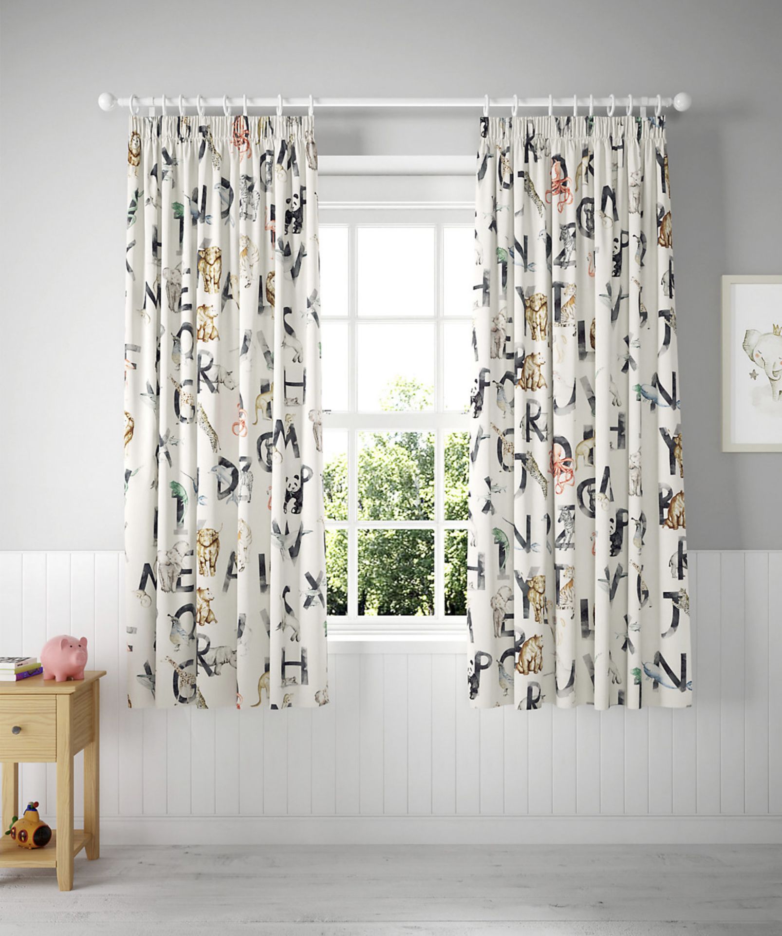 Cotton Mix Alphabet Kids Curtains RRP £69