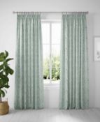 Cotton Fern Pencil Pleat Blackout Curtains RRP £89