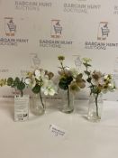 Set of 3 Artificial Plant in Small Glass Vase RRP £17.50 Each