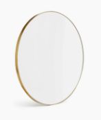 Milan Small Round Mirror, Antique Brass (colour may vary, see image) RRP £69