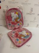 Brand New Pink Kitty Kids Backpack, Set of 2