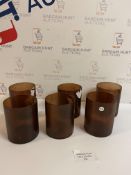 Set of 6 Amber Candle Holders