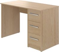 Amazon Brand - Movian Idro 3-Drawer Desk, 56 x 110 x 73.5cm, Light Brown/Beech Foil Finish