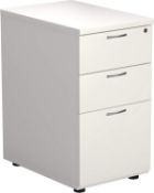 Office Hippo Heavy Duty 3 Drawer Desk High Pedestal, White 60 cm Deep RRP £139.99