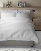 Pure Cotton Striped Waffle Bedding Set, King Size RRP £69