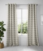 Cotton Mix Geometric Eyelet Curtains RRP £69