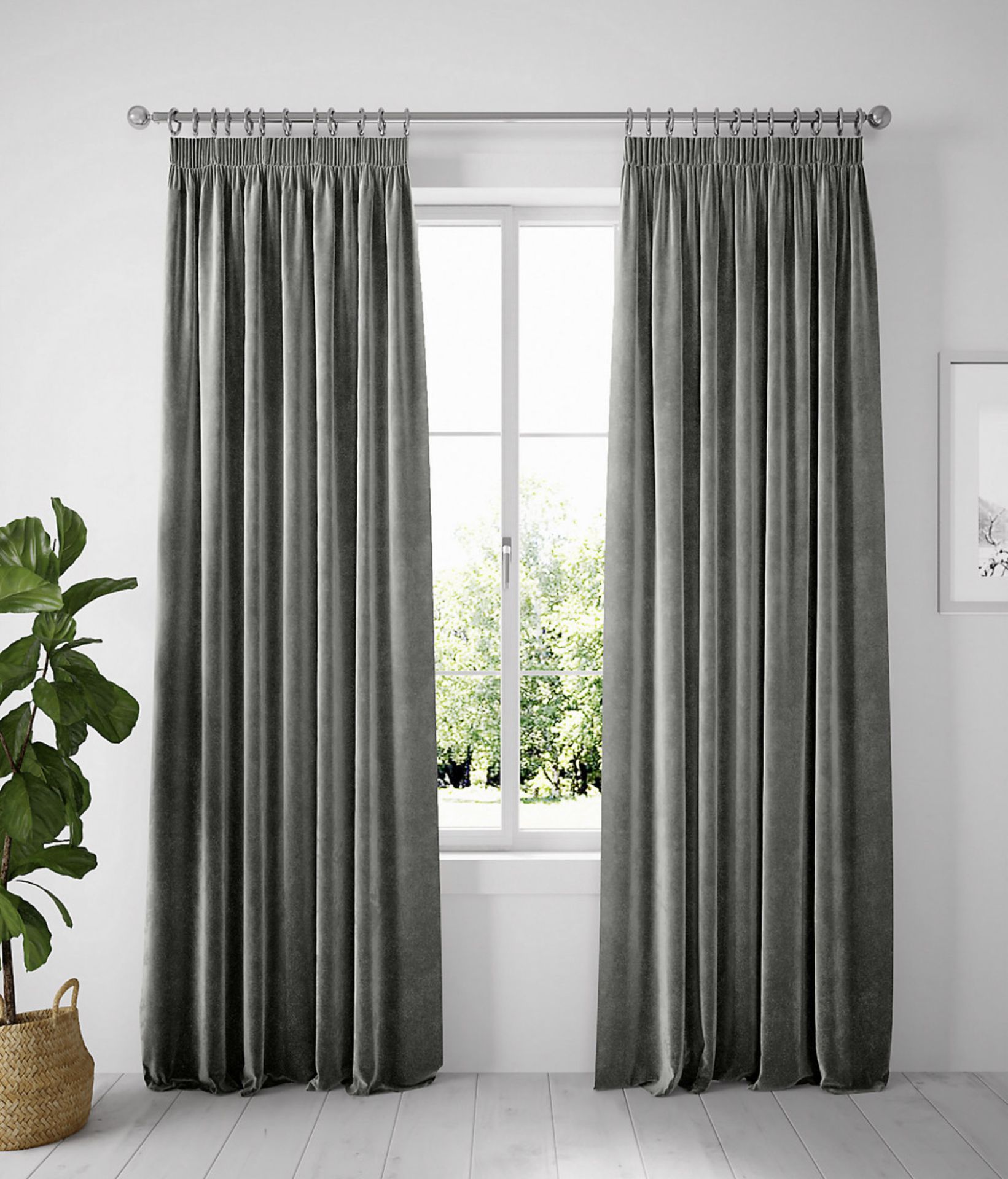 Lined Velvet Pencil Pleat Curtains RRP £89