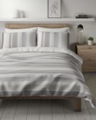 Pure Cotton Textured Striped Bedding Set, King Size RRP £69