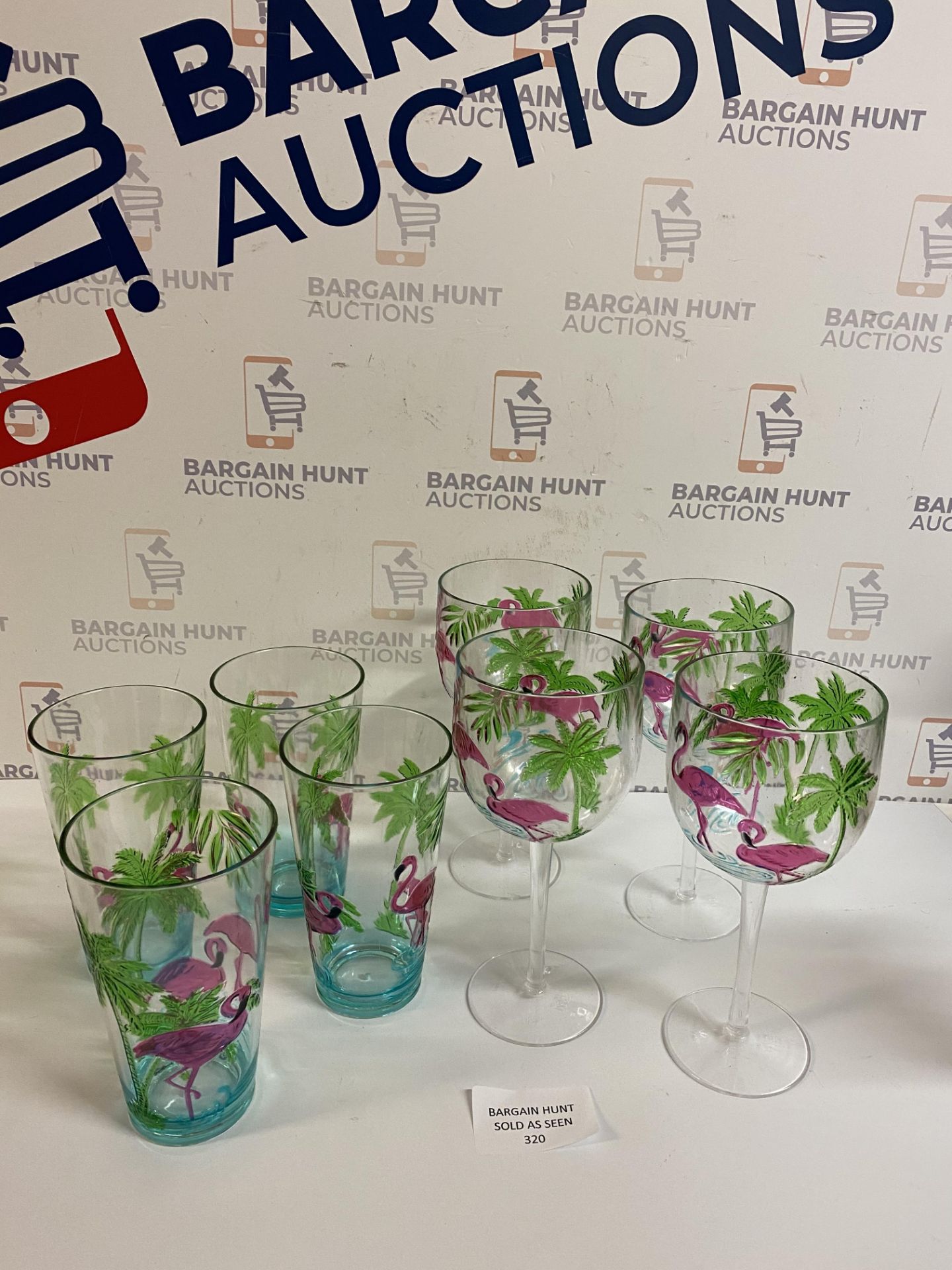 Set of 8 Flamingo Picnic Glasses