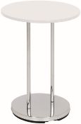 HAKU Furniture, Side Table High-Gloss Chrome/White, Height 55cm, Set of 2