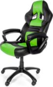 Arozzi Monza Series Gaming Racing Style Swivel Chair, Green/Black RRP £120