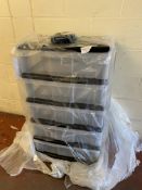 Iris Ohyama Wide Storage Chest On Wheels (one drawer damaged, see image) RRP £75