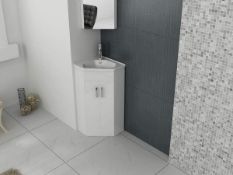 VeeBath Linx Bathroom Cloakroom Corner Basin Vanity Cabinet Unit