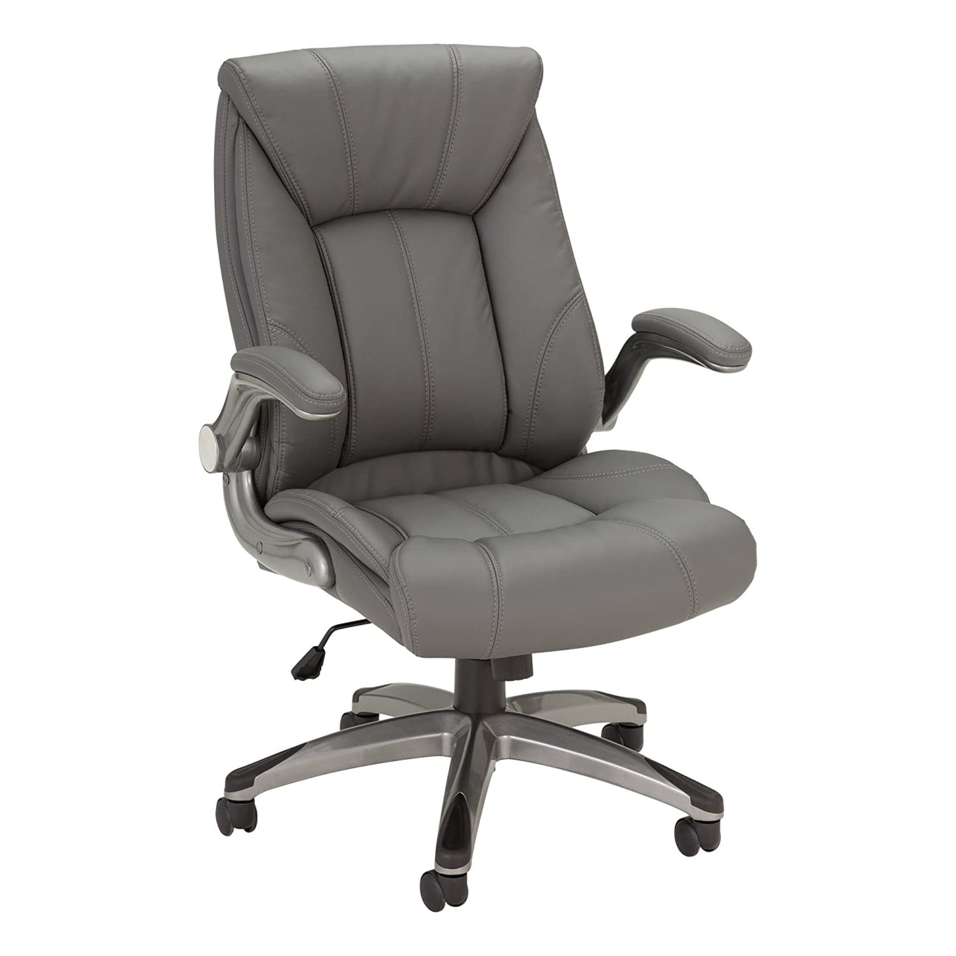 Norwood Commercial Furniture NOR-OUG1041GR-SO Executive Chair with Flip-Up Arms, Grey