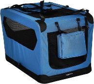 Amazon Basics Premium Folding Portable Soft Pet Crate - 76 cm, BLUE RRP £49