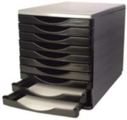 Q-Connect KF02254 10 Drawer Tower - Black/Grey