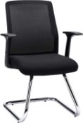 Office Hippo Visitor, Home Working, WFH, Desk Chair, Stackable, Fabric, Black RRP £79