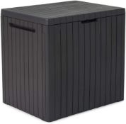 Keter Garden Storage Box City 145L Outdoor Entryway Trunk Chest Bench Box