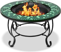 MDA Designs AVIATOR Mosaic Tiles Garden & Patio Fire Pit (few tiles damaged, see image) RRP £300