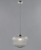 Amelia Ridge Glass Pendant, Grey RRP £89