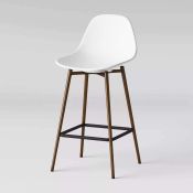 Copley Plastic Kitchen Dining Room Counter Bar Stool White RRP £65