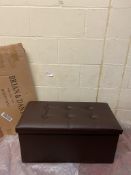 BRIAN & DANY Faux Leather Folding Ottoman Storage Bench