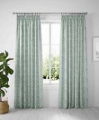 Cotton Fern Pencil Pleat Blackout Curtains RRP £89