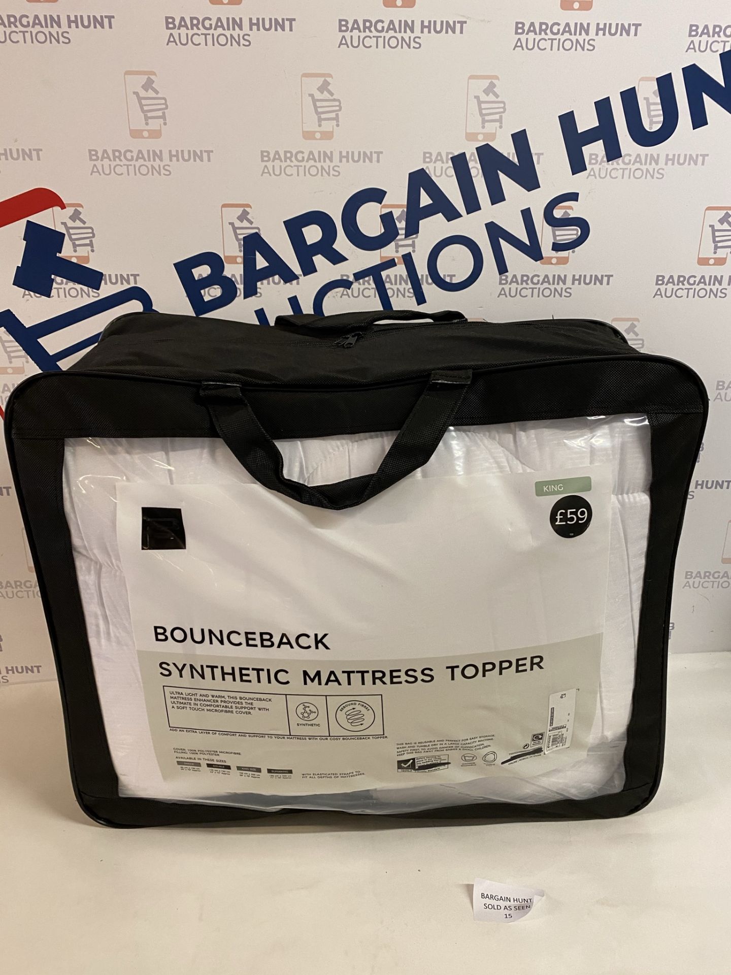 Bounceback Synthetic Mattress Topper, King Size RRP £59