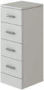 VeeBath Linx Free Standing 4 Drawer Bathroom Cupboard High Gloss White