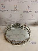 Luxury Deco Mirror Round Drinks Tray (needs attention, see image) RRP £39.50