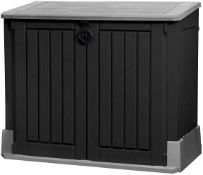 Keter Store It Out Midi Outdoor Plastic Garden Storage Shed, Black and Grey