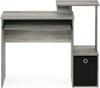 Furinno Computer Desks, Wood, French Oak Grey/Black