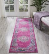 NOURISON Area Rug, Synthetic, Fuchsia, 2'2" x 7'6"