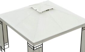 Outsunny 3 x 3 Meters Gazebo Canopy Roof Top Replacement Cover Spare Part Cream White