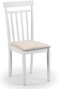 Julian Bowen Coast Set of 2 Dining Chairs, White (1 leg broken, see image) RRP £65