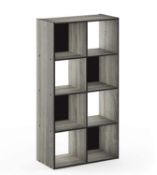 Furinno Storage Shelves, Wood, French Oak Grey/Black