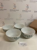 Set of 4 Eucalyptus Porcelain Cereal Bowls