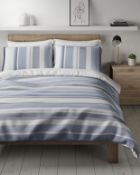 Pure Cotton Striped Textured Bedding Set, Super King RRP £79