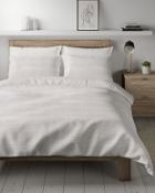 Pure Cotton Large Square Stitch Textured Bedding Set, King Size RRP £69