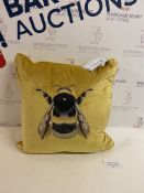 Velvet Embroidered Bee Cushion