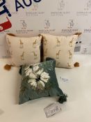 Set of 3 Luxury Cushions (tassel missing from 2 cushions, see image)
