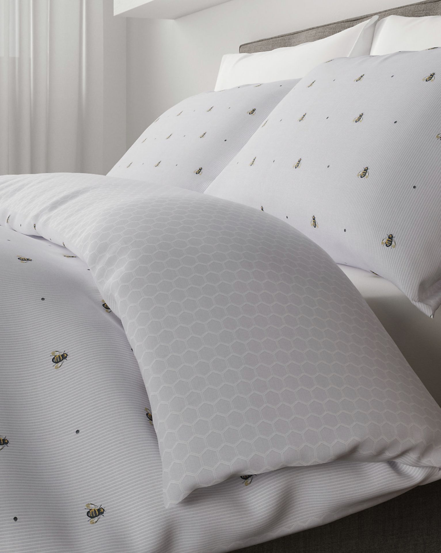 Cotton Rich Bee Bedding Set, Double