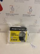 Portwest 3-Ply Anti-Microbial Fabric Face Masks (approx 25 pieces) RRP £40