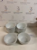 Set of 8 Porcelain White Cereal Bowls