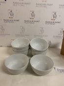 Set of 8 Porcelain White Cereal Bowls